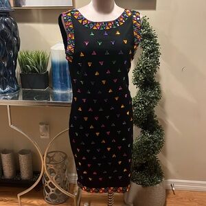 A.J. BARI Vintage 1990s triangle jeweled dress